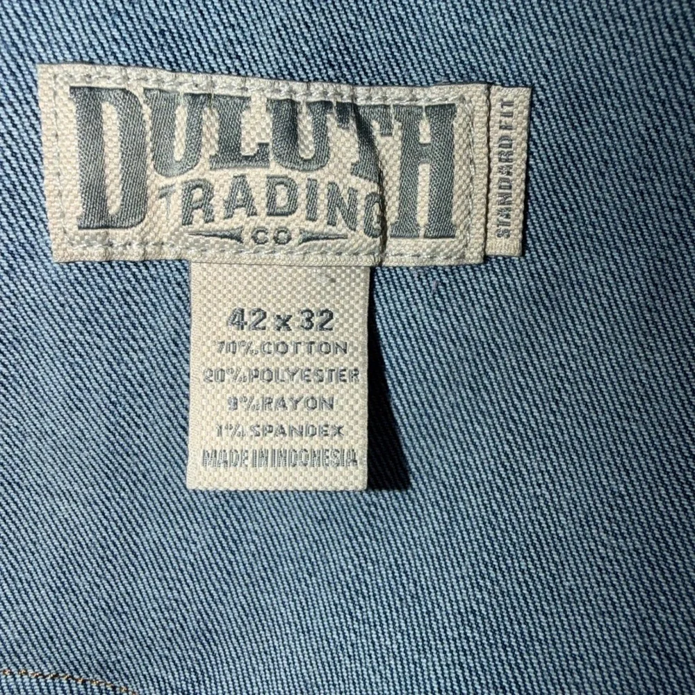 Duluth Trading Co Ballroom Double Flex Jeans Mens 42x32 Blue Standard Fit Denim